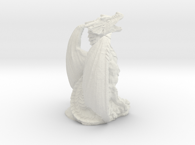 Magnificent Dragon Home Decoration RPG Miniature in White Natural Versatile Plastic