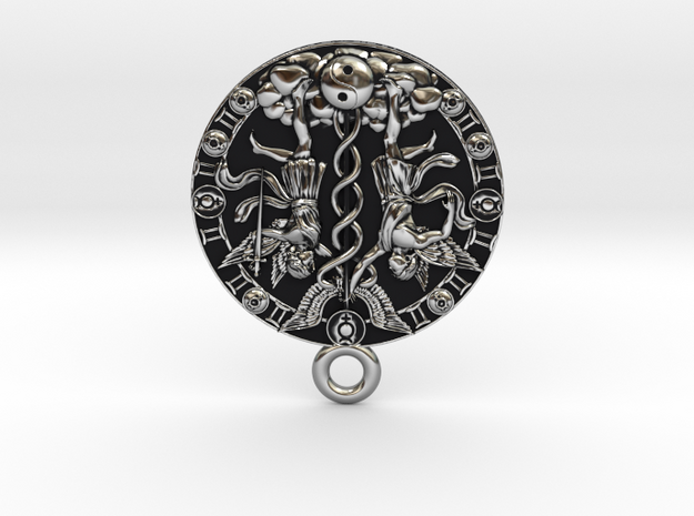 Gemini-Medaillon in Antique Silver
