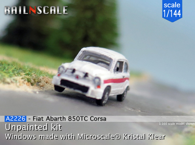 Fiat Abarth 850 TC Corsa (1/144) in Gray Fine Detail Plastic