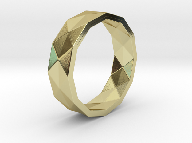 Triangle folding ring (Size9) in 18k Gold Plated Brass