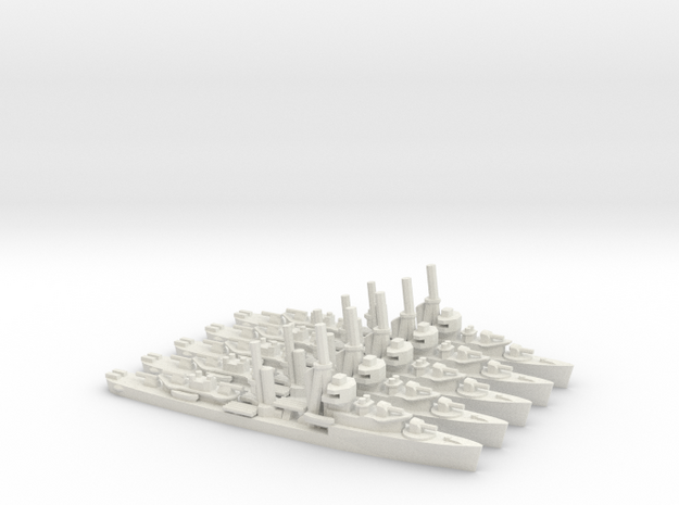 US Mahan-Class Destroyer (x5) in White Natural Versatile Plastic