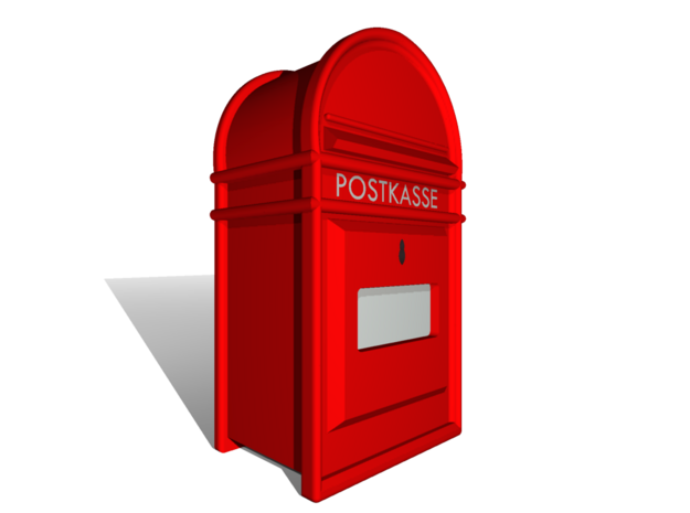x4 Post og Telegrafvæsenet - Postkasse 1/87 in Tan Fine Detail Plastic