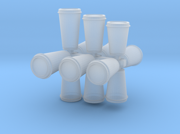 Disposable Coffee Cups/travel mugs for dioramas in Tan Fine Detail Plastic: 1:24
