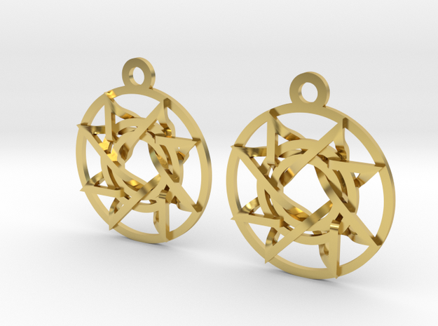 Signet of Melchizedek Earrings v2 in Polished Brass