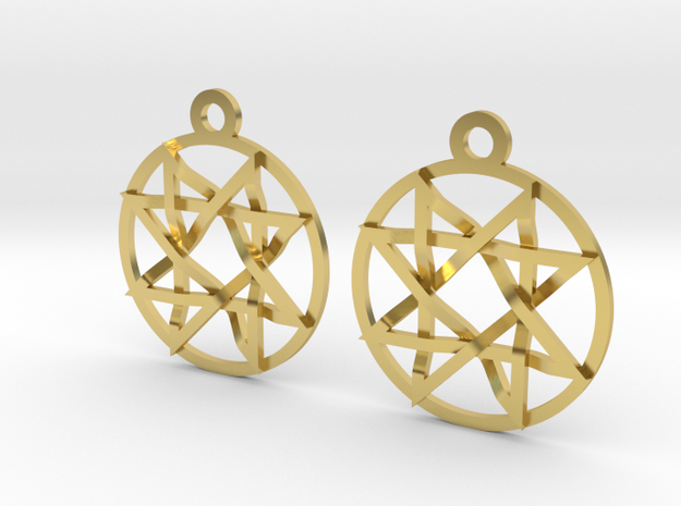 The Signet of Melchizedek Earrings in Polished Brass