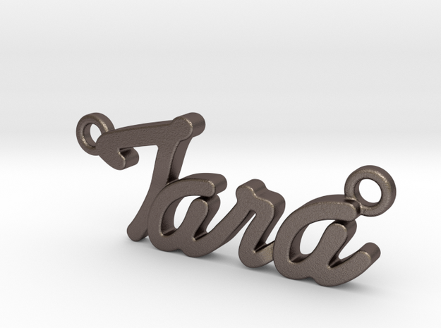 Name Pendant - Tara in Polished Bronzed-Silver Steel