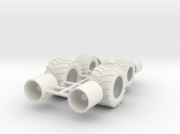 1/64 Terragator Tires in White Natural Versatile Plastic
