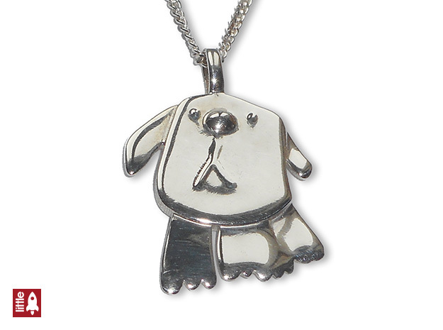 Doggy Pendant in Polished Silver