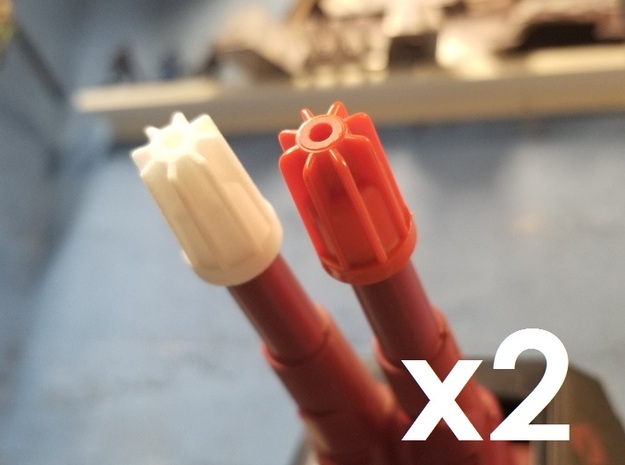 Terror Drome Large Cannon Tips (x2) in White Natural Versatile Plastic