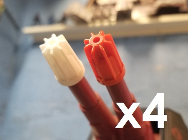 Terror Drome Large Cannon Tips (x4) in White Natural Versatile Plastic