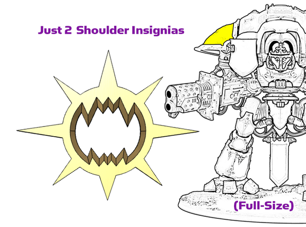 2x Wrecker Legion : Knight Shoulder Insignias in Tan Fine Detail Plastic