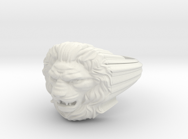 Lion ring # 2 in White Natural Versatile Plastic