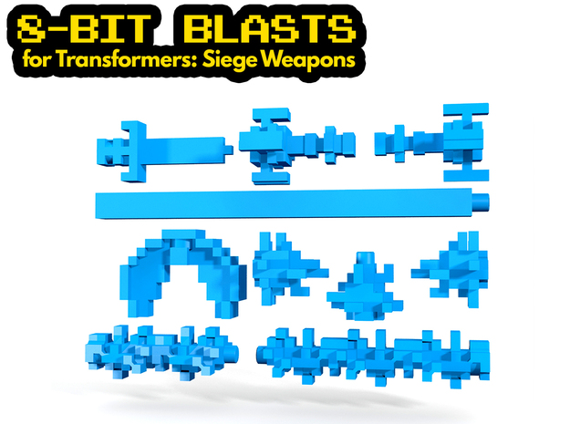8-Bit Blasts for TF: Siege in White Natural Versatile Plastic: Medium