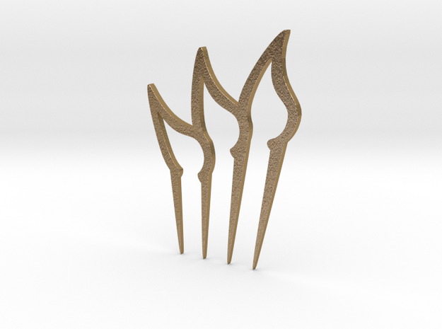 Leaves Hair Comb in Polished Gold Steel