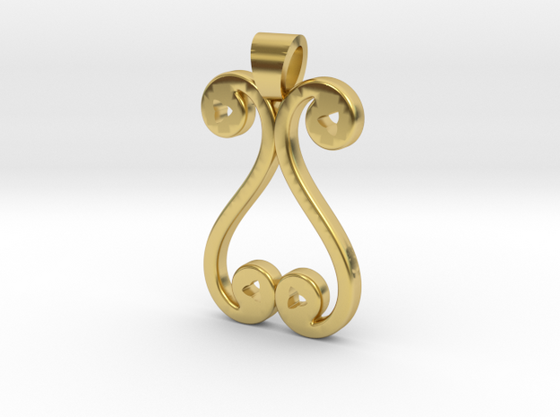 Celtic double esse [pendant] in Polished Brass