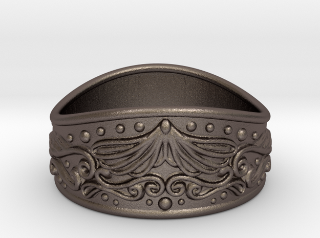 Knight bracelet (steel) in Polished Bronzed-Silver Steel: Medium
