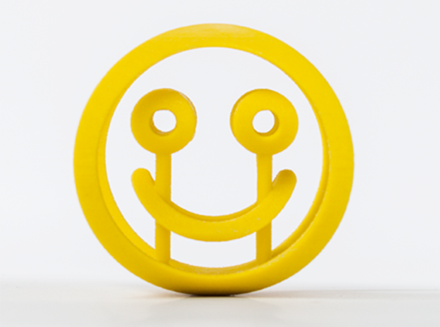 Smile/Sad (d=60mm) in Yellow Processed Versatile Plastic
