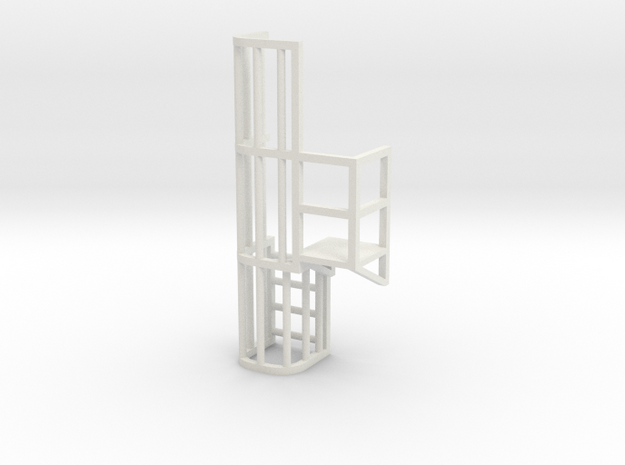 Ladder Cage Platform Right in White Natural Versatile Plastic