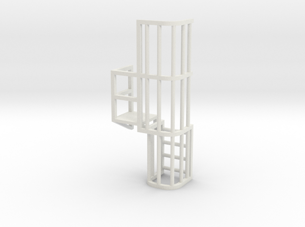 Ladder Cage Platform Left in White Natural Versatile Plastic
