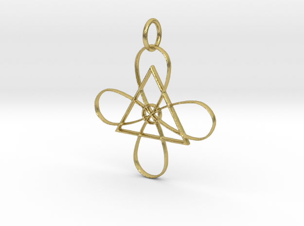 Reiki Gnosa Pendant in Natural Brass: Medium