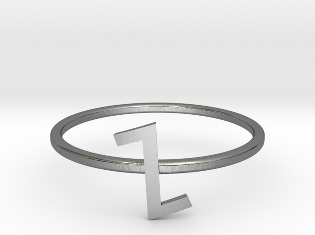 Letter Z Ring in Polished Silver: 7 / 54