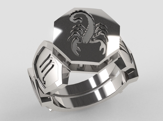 Scorpio Ring in Polished Silver: 10 / 61.5