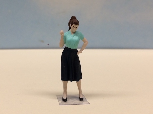 Female Standing Chatting 1940's in Smoothest Fine Detail Plastic: 1:64 - S
