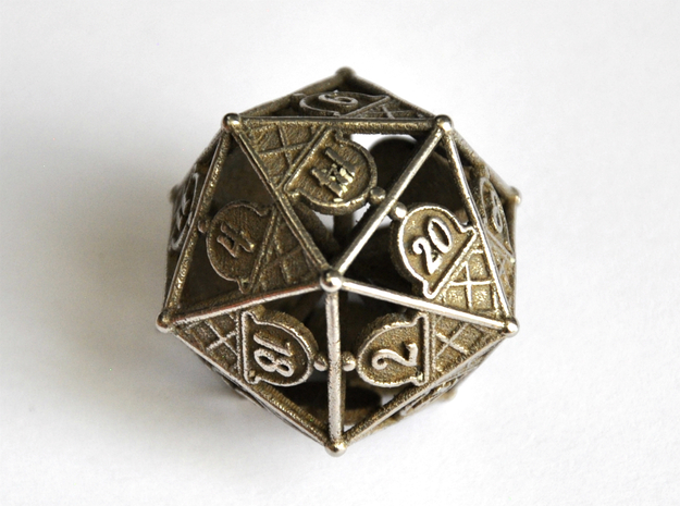 D20 Balanced - Ice Cream in Polished Bronzed-Silver Steel
