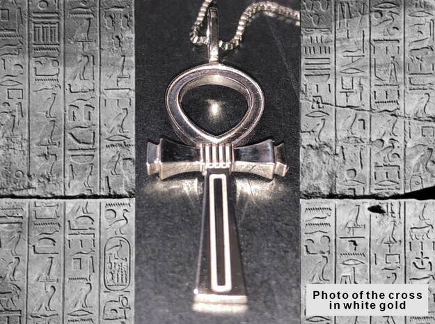 Ankh Cross Pendant in Polished Silver