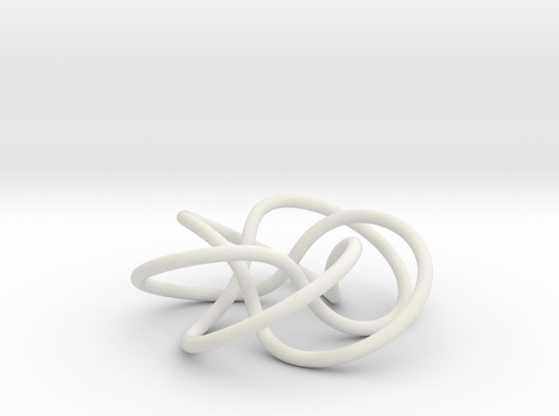 (5,3) Torus Knot in White Natural Versatile Plastic