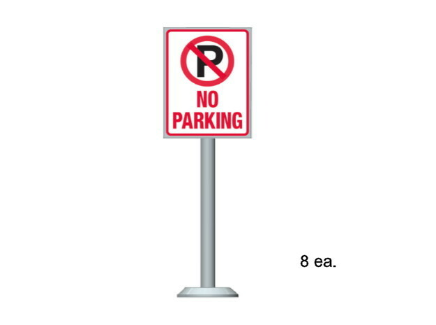 No Parking Signs in Tan Fine Detail Plastic