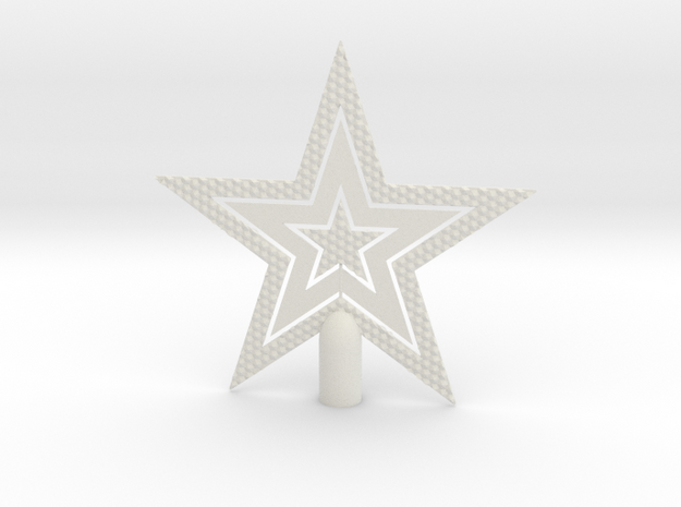 Star Glisten Tree Topper - 16cm 6¼" in White Natural Versatile Plastic