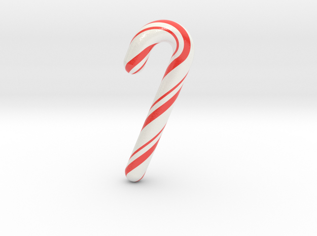 Candy cane - Giant & Hollow  in Glossy Full Color Sandstone