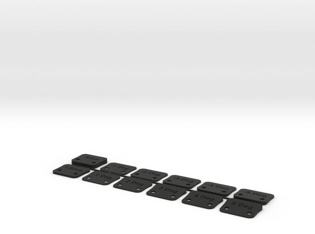 B6.1 & 22 5.0 Lower Front Wing Shims 1 Degree Incr in Black Natural Versatile Plastic
