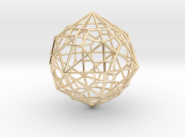 0495 Truncated Cuboctahedron + Dual in 14k Gold Plated Brass
