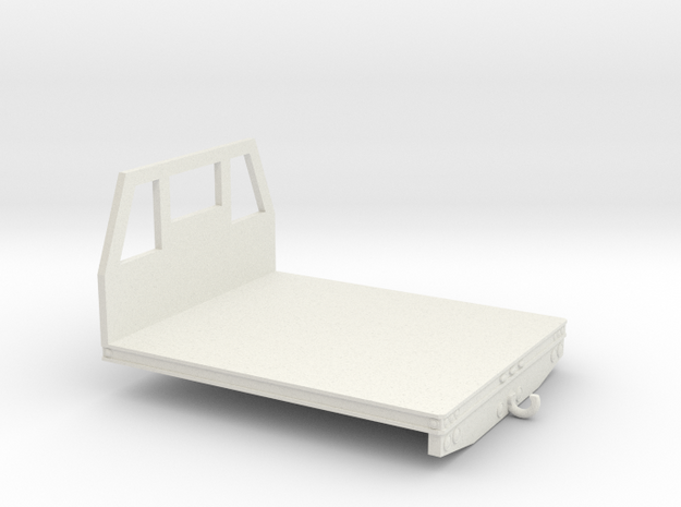 1/50th Utility type flatbed, 7' wide in White Natural Versatile Plastic