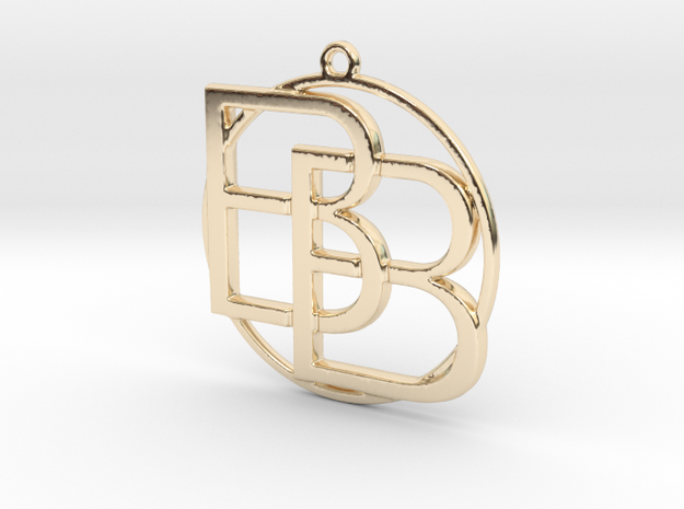 B&B monogram in 14k Gold Plated Brass