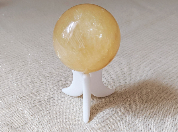Triple Moon Goddess Crystal Ball Base in White Processed Versatile Plastic