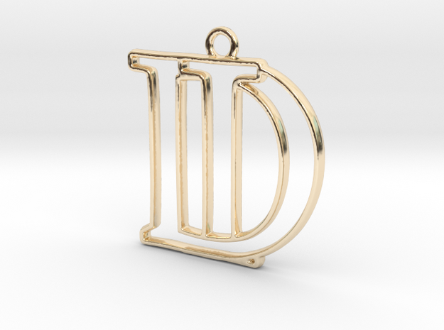 D&I Monogram Pendant in 14k Gold Plated Brass