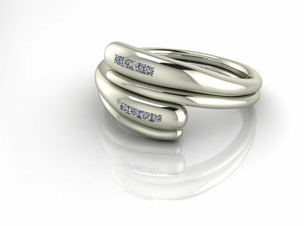 Arty dress ring in Fine Detail Polished Silver