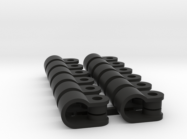 12 x 6mm Rod Clamp in Black Natural Versatile Plastic