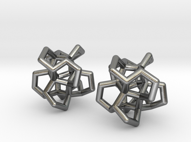 Twistane Cluster Pair in Polished Silver