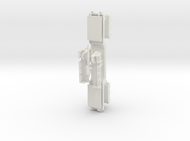 15 cm kanone eisenbahnlafette 1/87 ho rail gun kit in White Natural Versatile Plastic