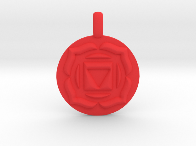 BASE ROOT Chakra Muladhara Symbol Pendant in Red Processed Versatile Plastic