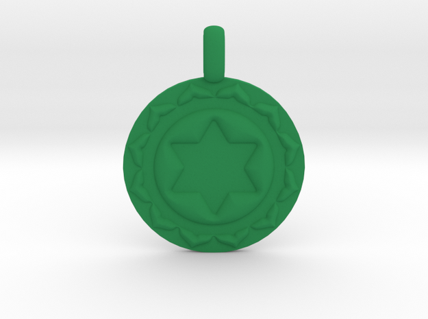 ANAHATA HEART Chakra Symbol Pendant in Green Processed Versatile Plastic
