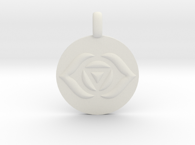 AJNA THIRD EYE Chakra Symbol jewelry Pendant in White Natural Versatile Plastic
