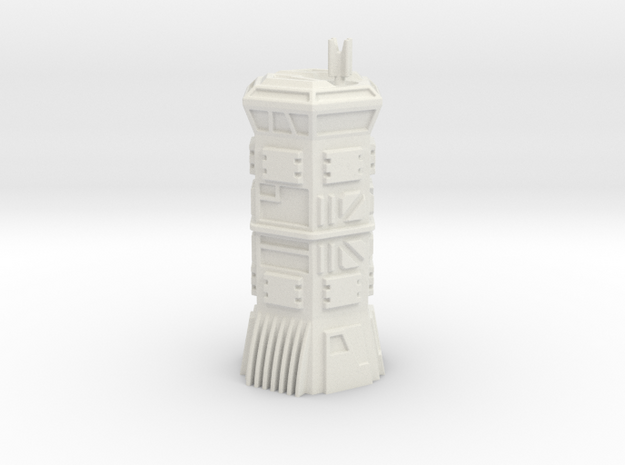 Armoured Hex Comm's Tower (6mm Scale) in White Natural Versatile Plastic