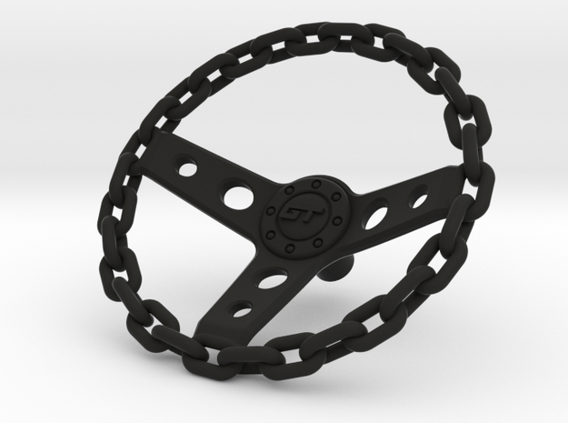 Chain Steering Wheel 1\10 in Black Natural Versatile Plastic: 1:10