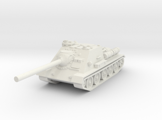 SU-100 tank 1/56 in White Natural Versatile Plastic