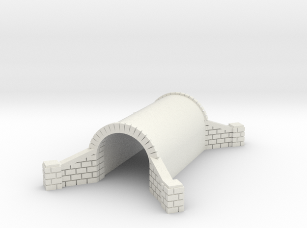 N Scale Brick Walkway Tunnel Single Track 1:160 in White Natural Versatile Plastic